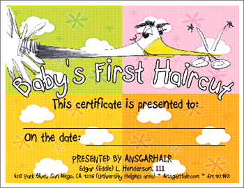 Baby\'s First Haircut Certificate